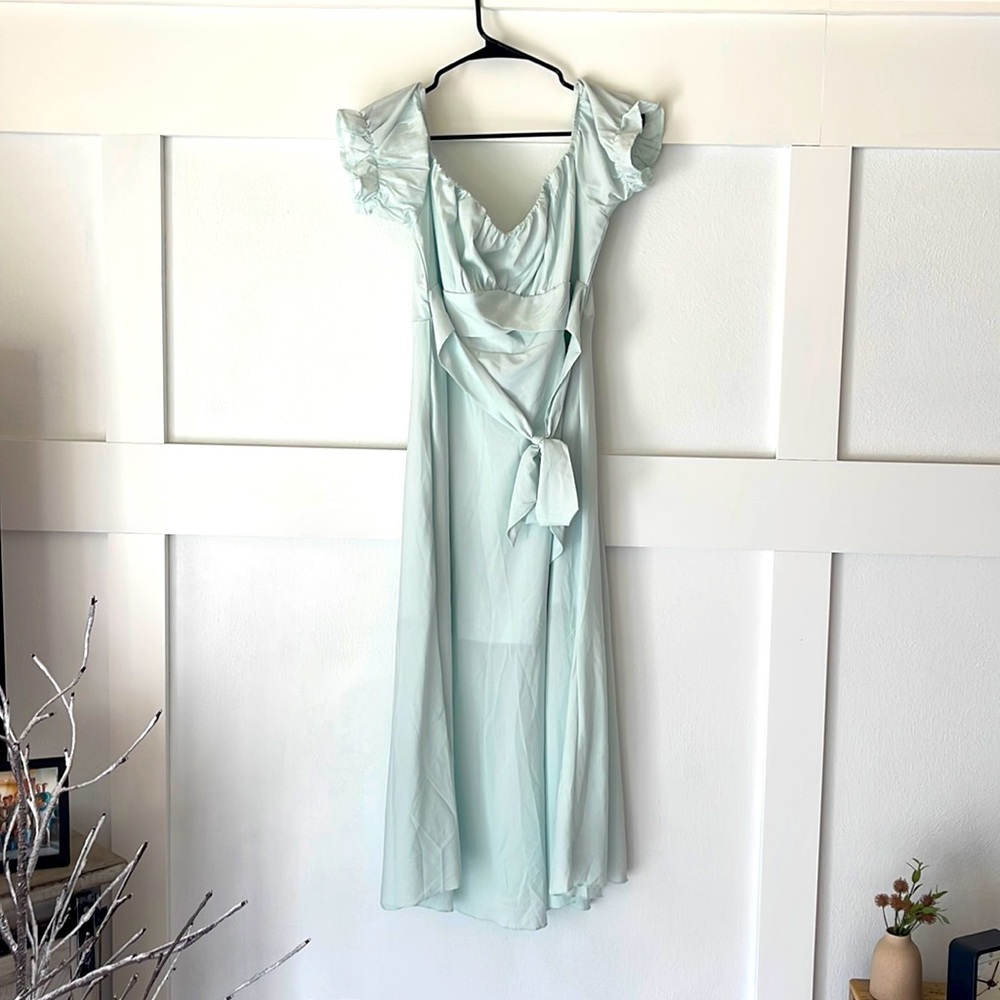 Satin wedding guest dress